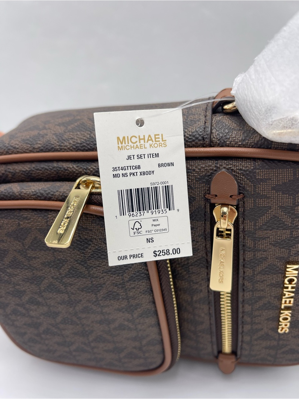 MICHAEL KORS Jet Set Md Flight NS Pocket Signature Logo Crossbody Bag
Brown 
NWT - Picture 10 of 16